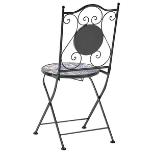 Set da bistrot da giardino in metallo nero con motivo a mosaico e struttura in ferro stile vintage