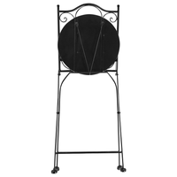 Set da bistrot da giardino in metallo nero con motivo a mosaico e struttura in ferro stile vintage