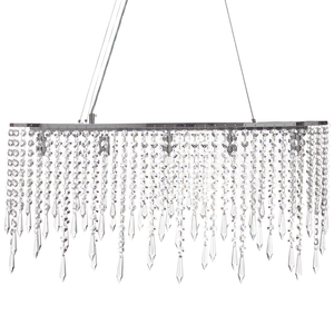 Lampadario in ferro argentato finitura cromo con cristalli illuminazione soggiorno sala da pranzo stile glamour