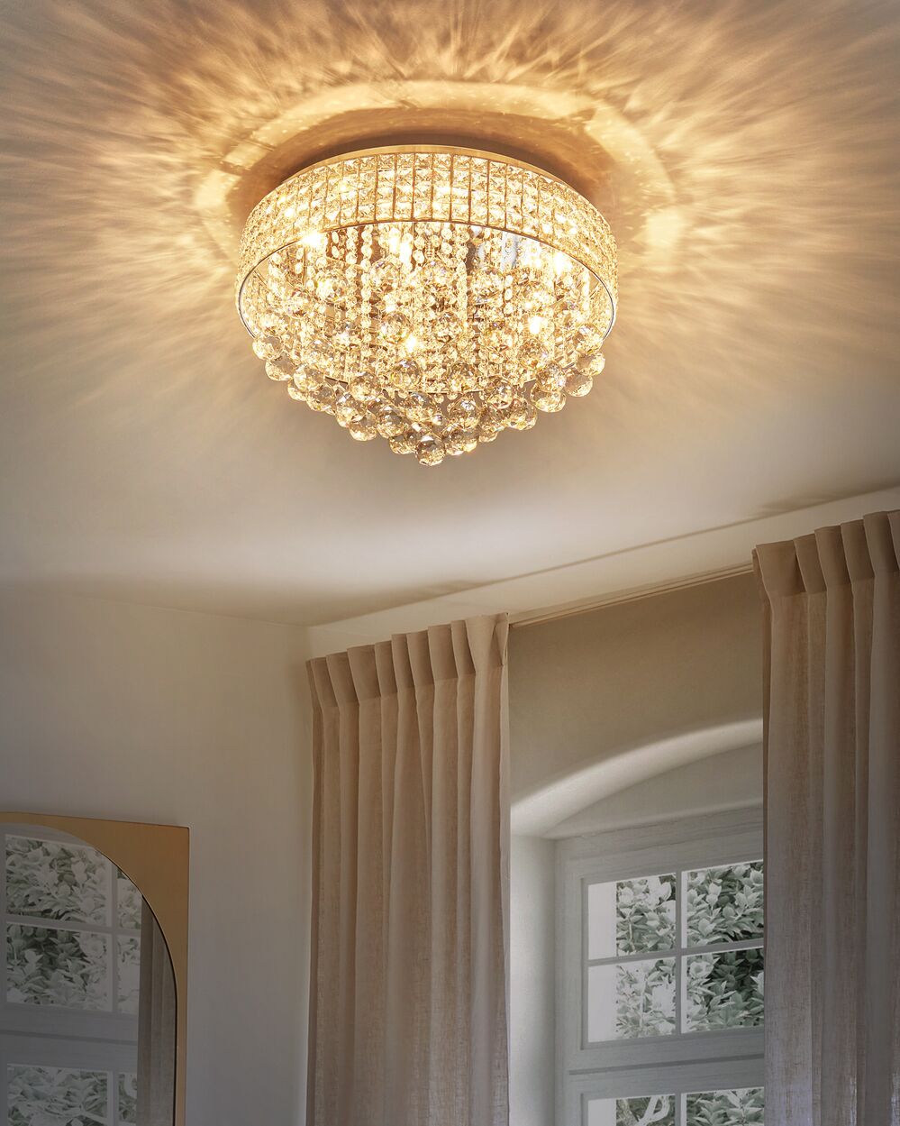 Lampadario in ferro argentato con finitura cromata Lampada a sospensione con cristalli Illuminazione in stile glamour Soggiorno Sala da pranzo