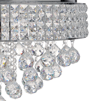 Lampadario in ferro argentato con finitura cromata Lampada a sospensione con cristalli Illuminazione in stile glamour Soggiorno Sala da pranzo