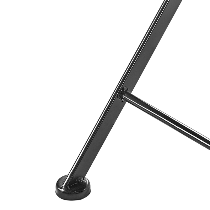 Set di 2 sedie da esterno in metallo pieghevoli con motivo a mosaico blu e struttura in ferro nero stile vintage