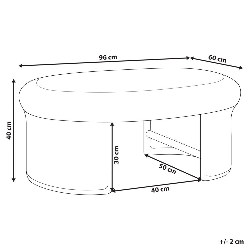 Tavolino da giardino in rattan naturale 96 x 60 cm stile boho esterno