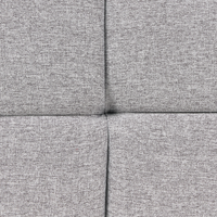 Divano imbottito a 3 posti in tessuto poliestere grigio con gambe nere braccioli stile moderno elegante