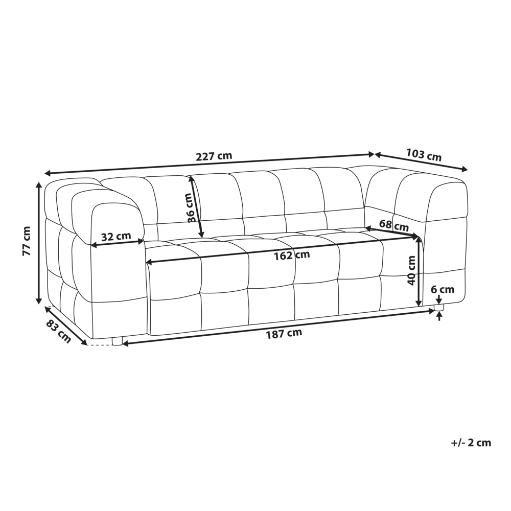 Divano imbottito a 3 posti in tessuto poliestere boucle con gambe nere braccioli grigio chiaro stile moderno elegante