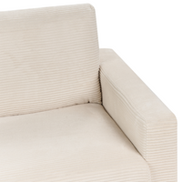 Divano 3 posti in corda beige chiaro con gambe in legno chiaro stile moderno