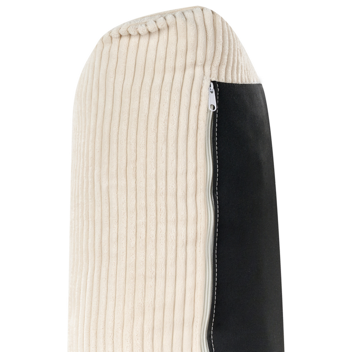 Divano 3 posti in corda beige chiaro con gambe in legno chiaro stile moderno