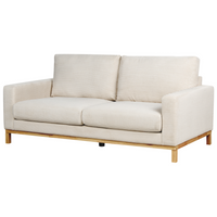 Set da salotto 2 posti e 3 posti in corda beige chiaro con Gambe in legno chiaro stile moderno