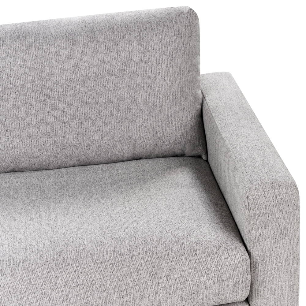 Set da salotto 2 posti e 3 posti in tessuto grigio con Gambe in legno chiaro stile moderno