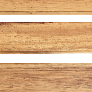 Lettino da sole in legno di acacia chiaro Cuscino Grigio Design a doghe Pieghevole Caratteristica Forma curva Giardino Patio Balcone