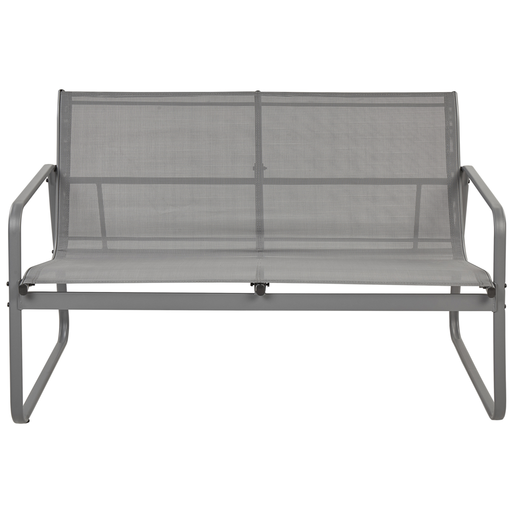 Set di divani da giardino in metallo grigio 4 posti con tavolo stile moderno