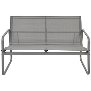 Set di divani da giardino in metallo grigio 4 posti con tavolo stile moderno