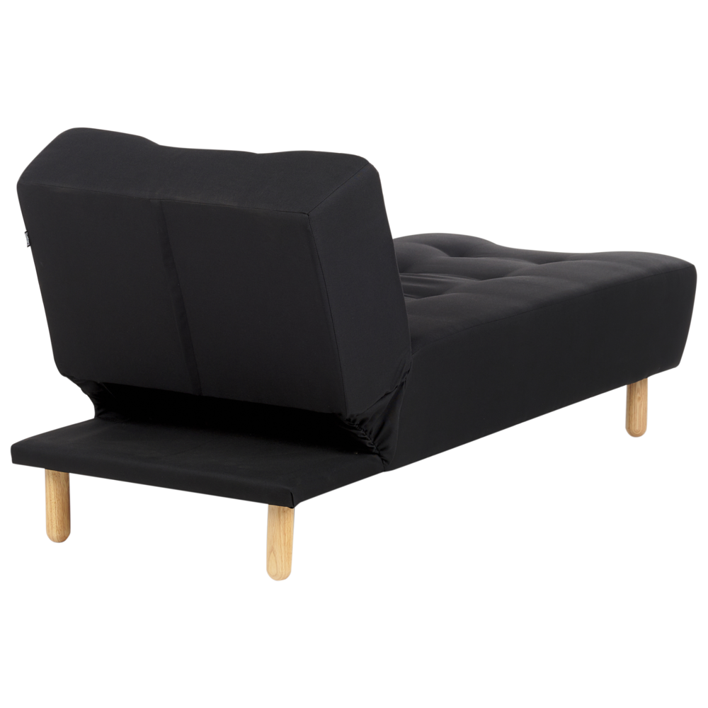 Chaise longue Verde Rivestimento in Tessuto Gambe in Legno Chiaro Stile Scandinavo