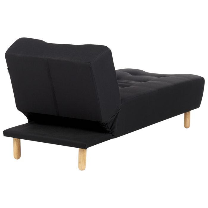 Chaise longue Verde Rivestimento in Tessuto Gambe in Legno Chiaro Stile Scandinavo