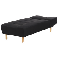 Chaise longue Verde Rivestimento in Tessuto Gambe in Legno Chiaro Stile Scandinavo