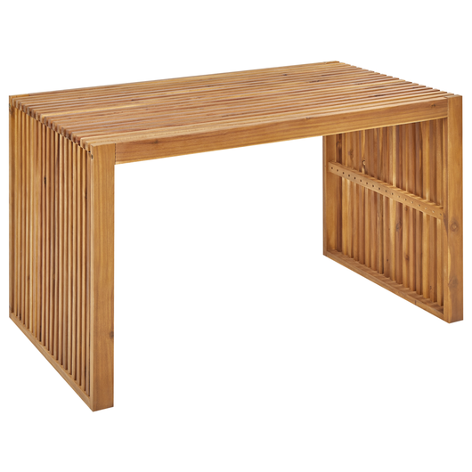 Tavolo da pranzo da giardino in legno massiccio di acacia chiaro 120 x 70 cm 4 posti a sedere rettangolare per interni e per esterni Rustico