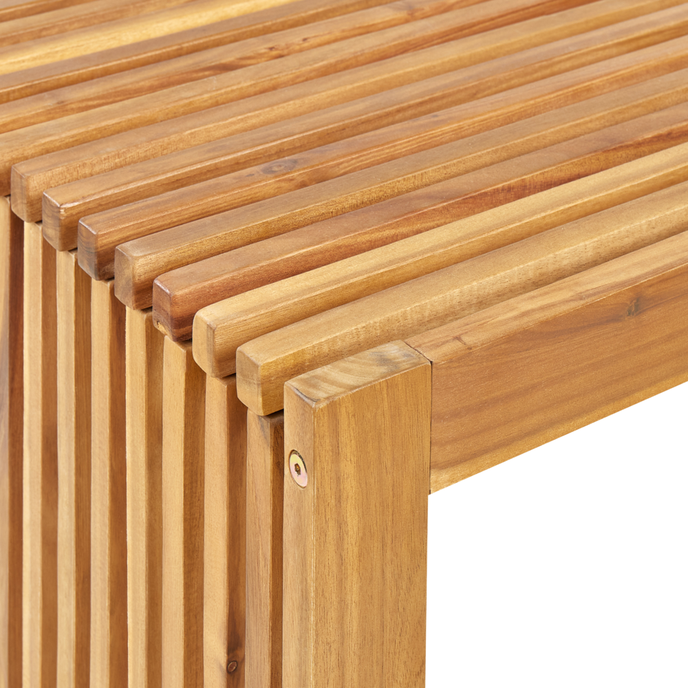 Set da pranzo da giardino 3 pezzi Tavolo rettangolare in legno massiccio di acacia 2 panche Design rustico per interni esterni