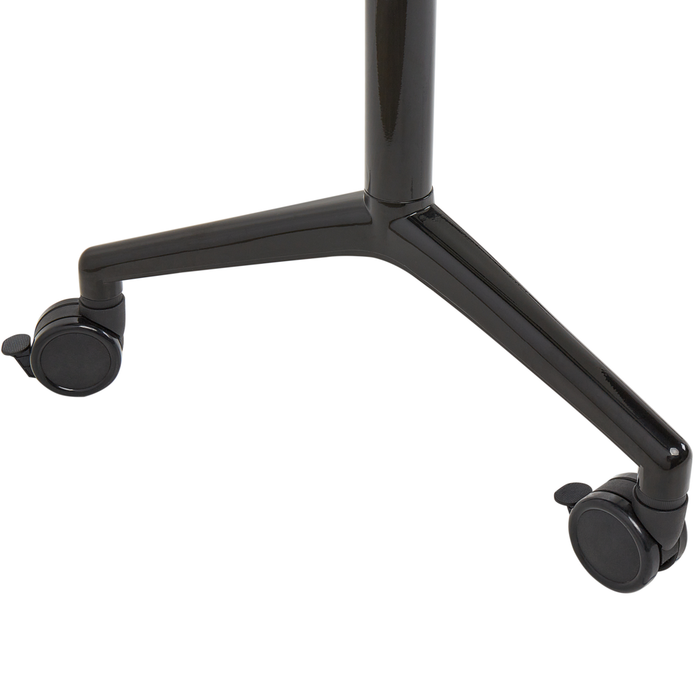 Scrivania rettangolare pieghevole con rotelle portatile con struttura in metallo bianco e nero 120 x 60 cm stile moderno