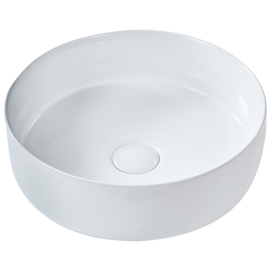 Lavabo da bagno rotondo in ceramica 36 cm bianco sporco stile moderno elegante
