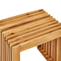 Set da pranzo da giardino 5 pezzi Tavolo rettangolare in legno massiccio di acacia 4 sgabelli Design rustico per interni esterni