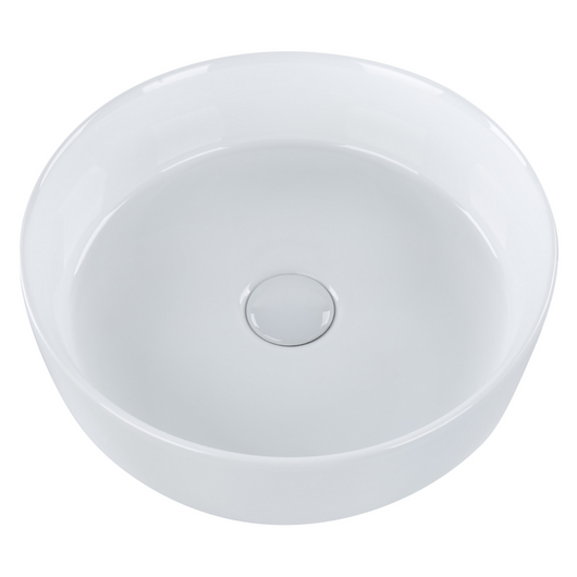 Lavabo da bagno rotondo in ceramica 36 cm bianco sporco stile moderno elegante