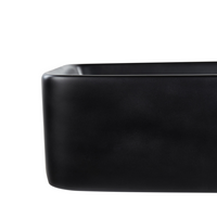 Lavabo da appoggio in ceramica nera lucida 490 x 380 mm Lavello da bagno rettangolare