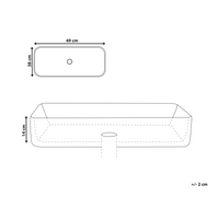 Lavabo da appoggio in ceramica nera lucida 490 x 380 mm Lavello da bagno rettangolare