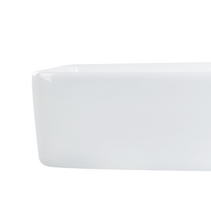 Lavabo da appoggio in ceramica bianca lucida 490 x 380 mm Lavello da bagno rettangolare