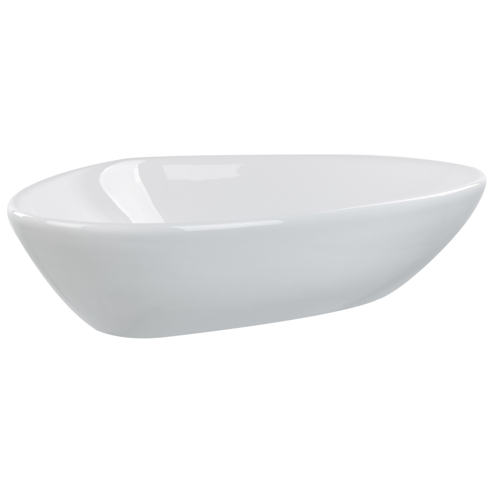 Lavabo da appoggio in ceramica bianca lucida 600 x 390 mm Lavello da bagno di forma irregolare