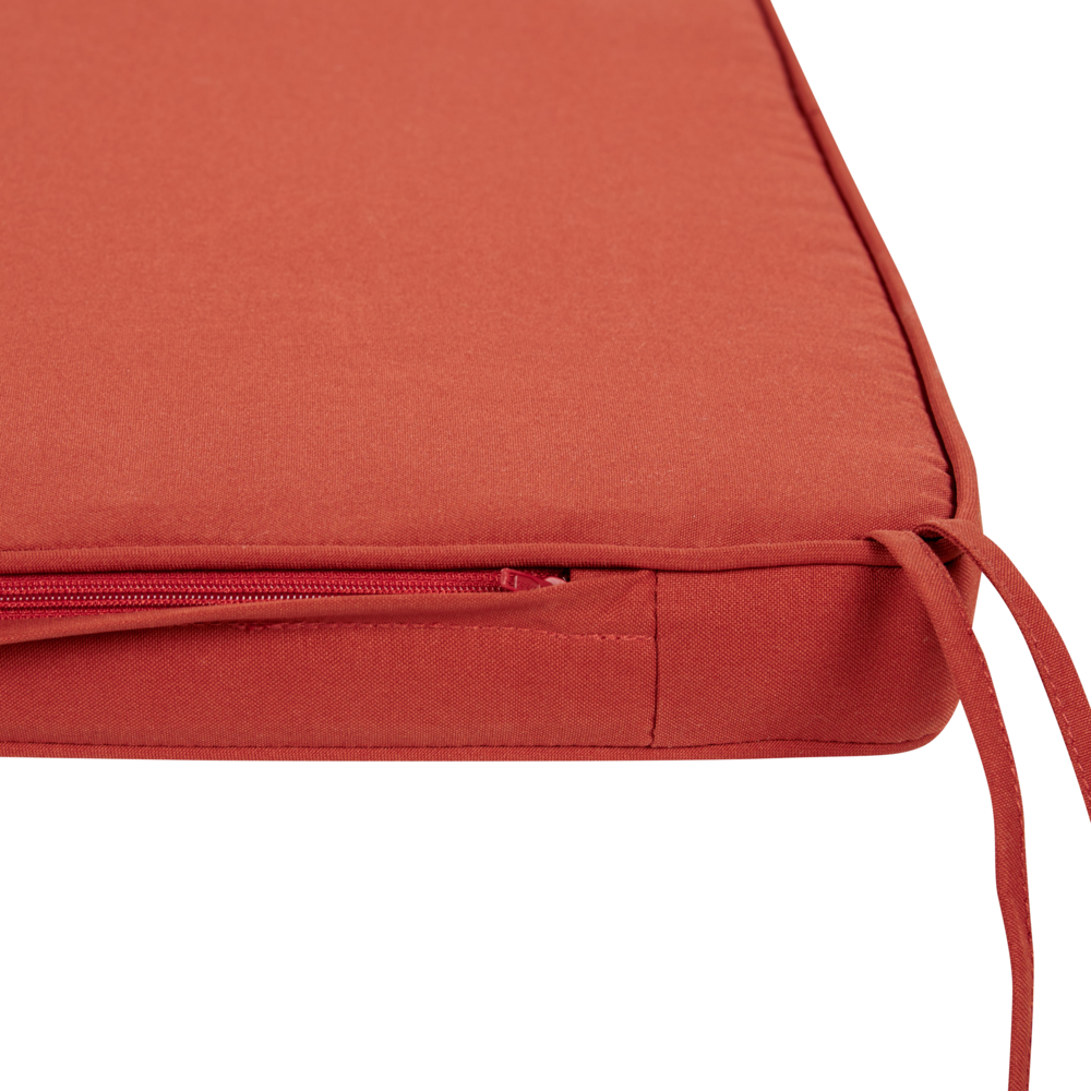 Panchina per esterni con contenitore in legno massiccio di acacia a 3 posti 160 cm con cuscino color rosso