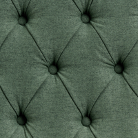 Divano da cucina a 2 posti con schienale in tessuto in poliestere verde con gambe nere stile vintage