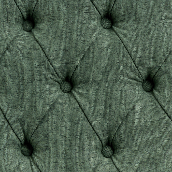 Divano da cucina a 2 posti con schienale in tessuto in poliestere verde con gambe nere stile vintage