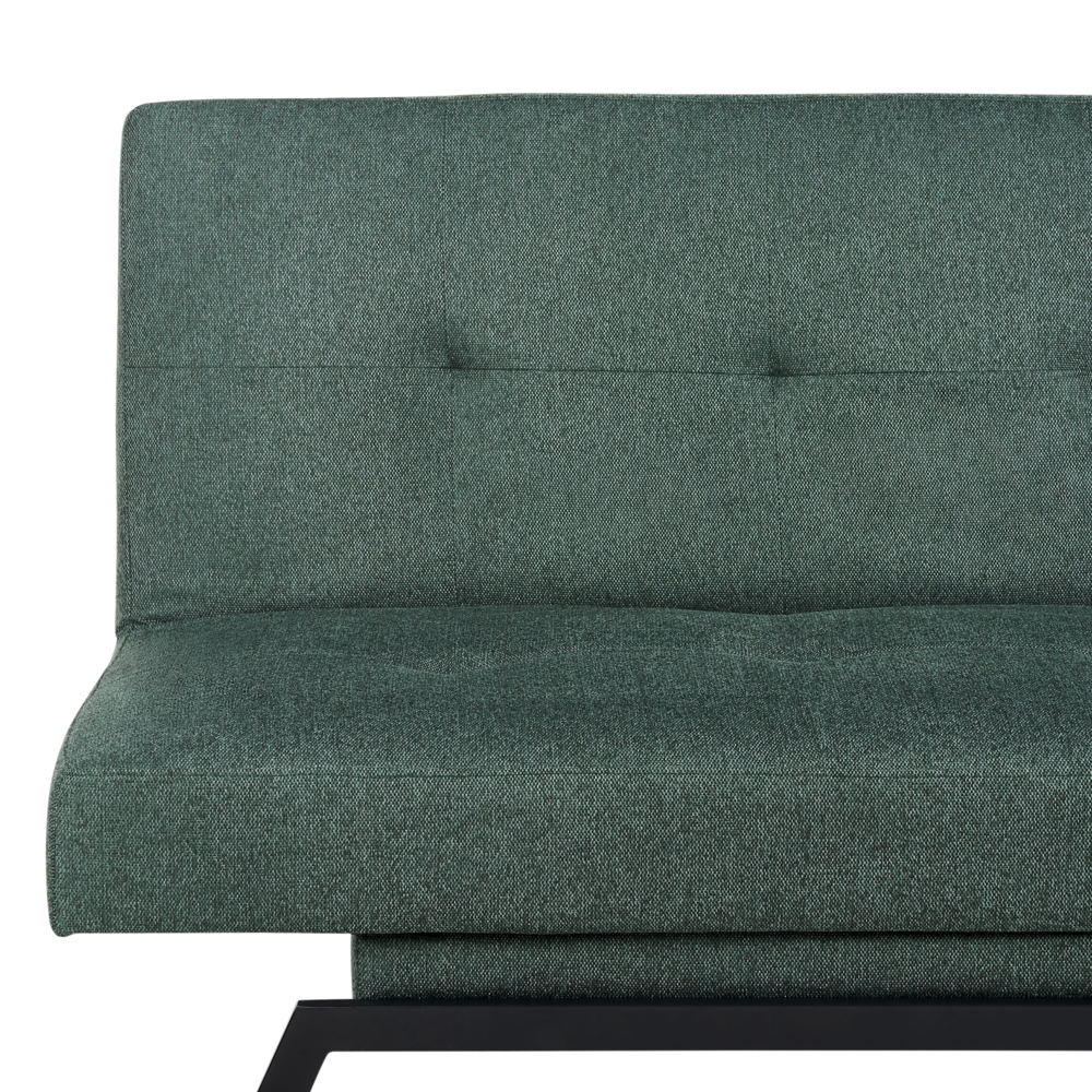 Divano Letto Rivestimento Tessuto Verde Patchwork Multicolore 3 Posti Meccanismo Click Clack