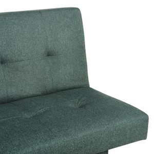 Divano Letto Rivestimento Tessuto Verde Patchwork Multicolore 3 Posti Meccanismo Click Clack