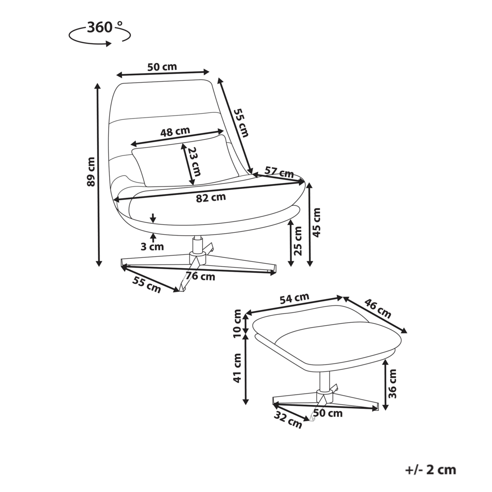 Poltrona girevole con poggiapiedi Verde Ciniglia Base singola Seduta imbottita