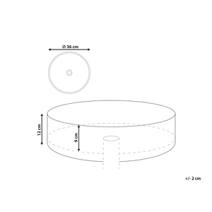 Lavabo da bagno rotondo in ceramica 36 cm nero stile moderno elegante