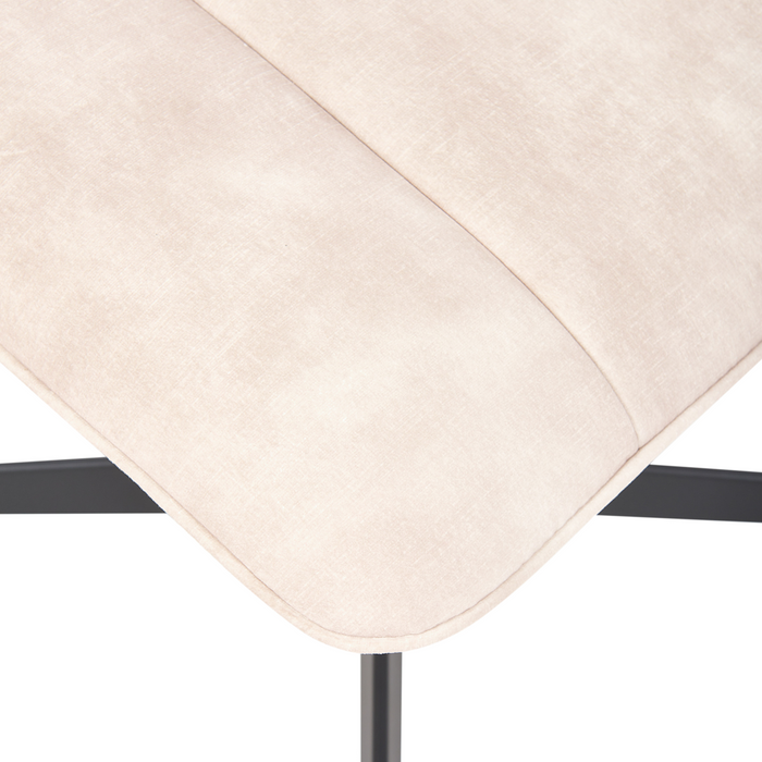 Poltrona girevole con poggiapiedi Velluto beige Base singola Seduta imbottita