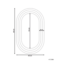 Specchio decorativo da parete in metallo 43 x 69 cm bianco stile moderno decorativo