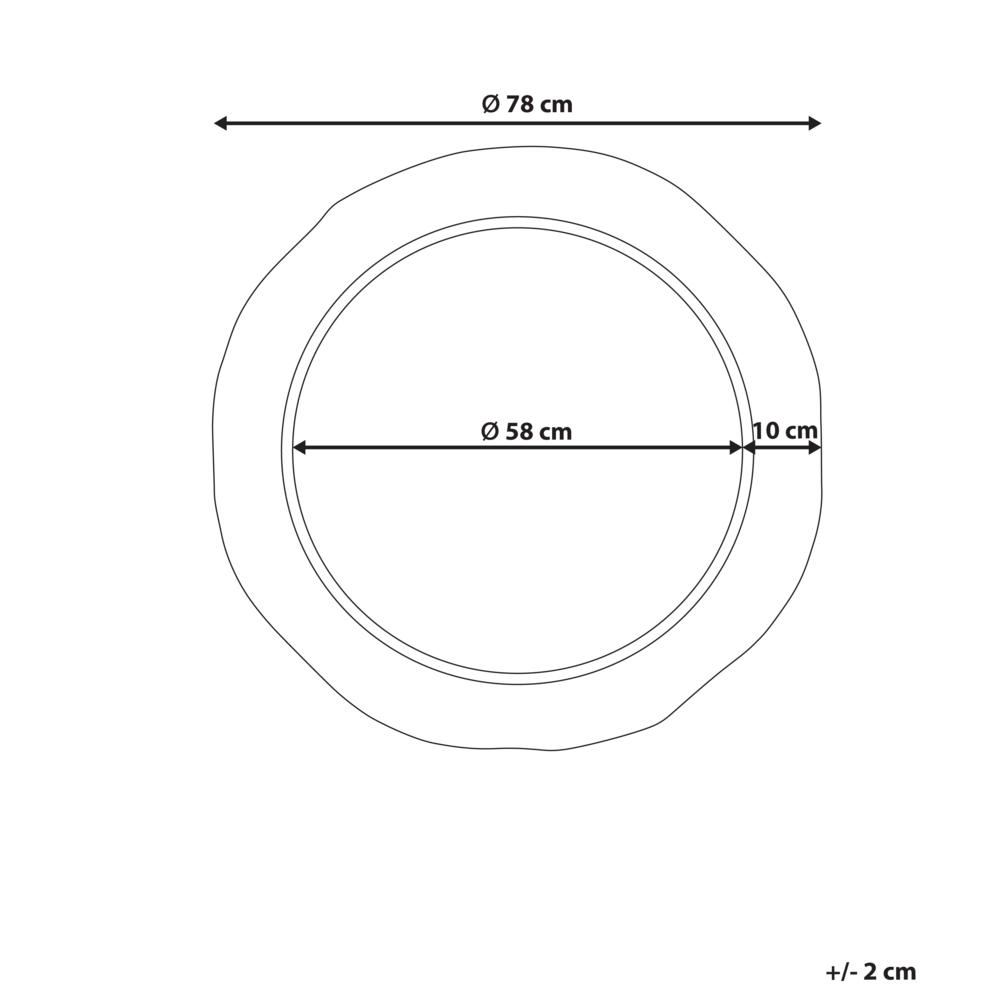 Specchio decorativo da parete in metallo ⌀ 68 cm Bianco stile moderno