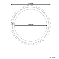 Specchio decorativo in legno montato a parete con finitura bianca e affilata ⌀ 71 cm Bianco elegante chic