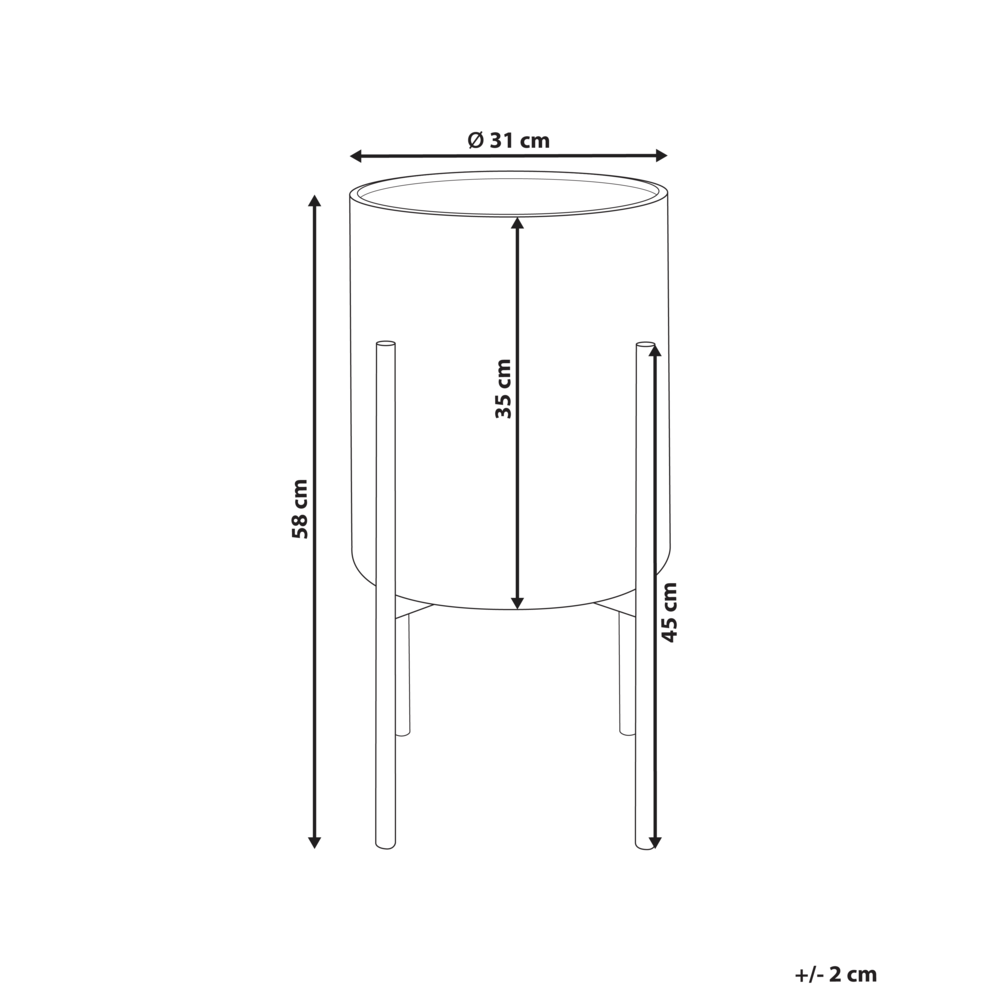 Portavaso in metallo bianco e blu 31 x 31 x 58 cm per interni ed esterni