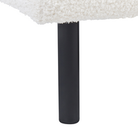 Chaise longue tessuto bouclè bianco lato destro stile moderno minimalista