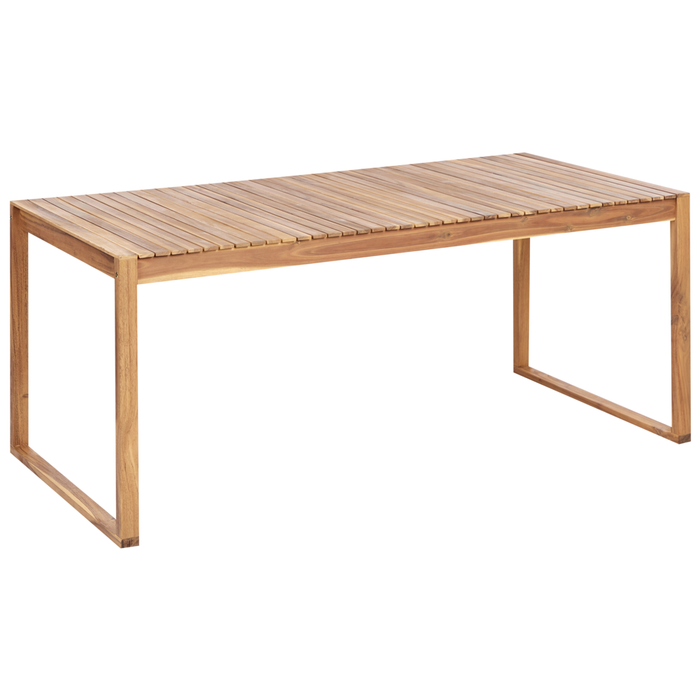 Tavolo da pranzo da giardino rustico in legno d'acacia certificato 180 x 90 cm piano rettangolare resistente agli agenti atmosferici design classico