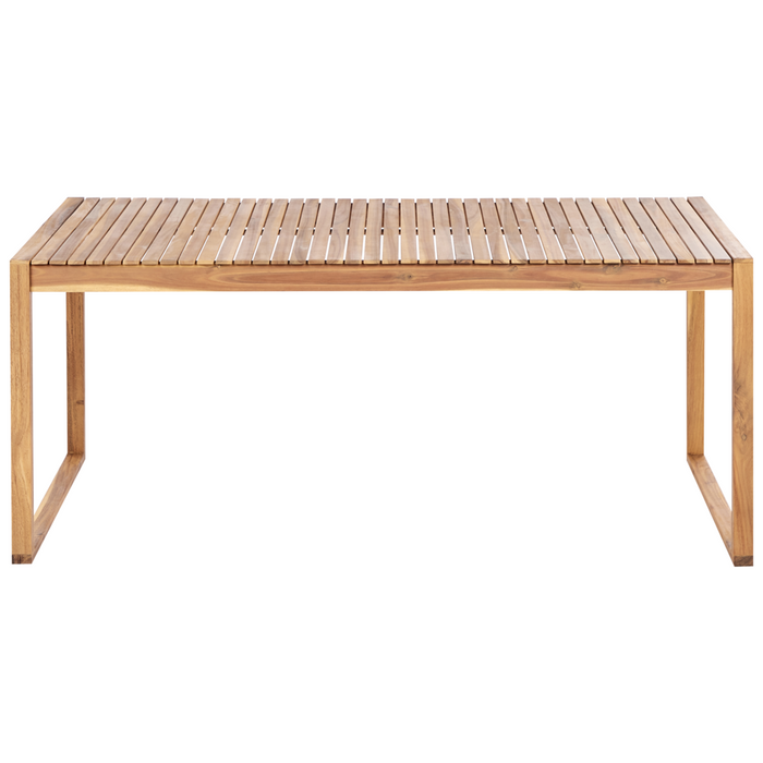 Tavolo da pranzo da giardino rustico in legno d'acacia certificato 180 x 90 cm piano rettangolare resistente agli agenti atmosferici design classico