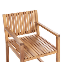 Set di 2 sedie da pranzo da giardino per esterni in legno d'acacia resistente agli agenti atmosferici dal design classico