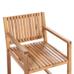 Set di 2 sedie da pranzo da giardino per esterni in legno d'acacia resistente agli agenti atmosferici dal design classico