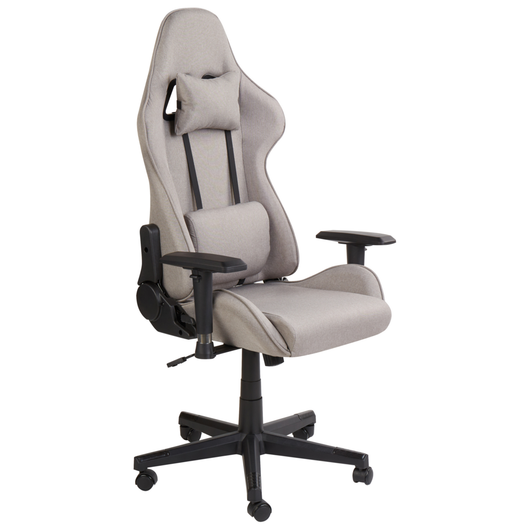 Sedia da ufficio ergonomica in tessuto con braccioli regolabili di colore beige poltrona gaming stile moderno