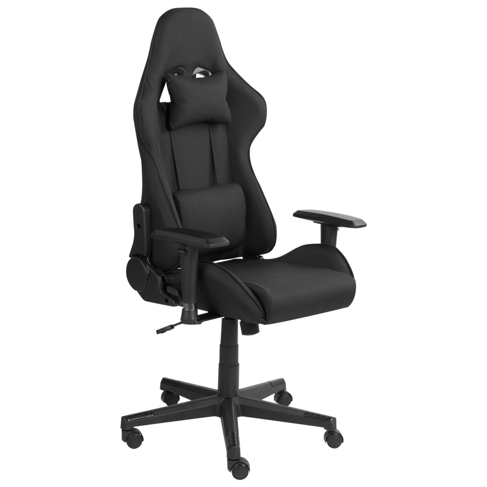 Sedia da ufficio ergonomica in tessuto con braccioli regolabili di colore nero poltrona gaming stile moderno