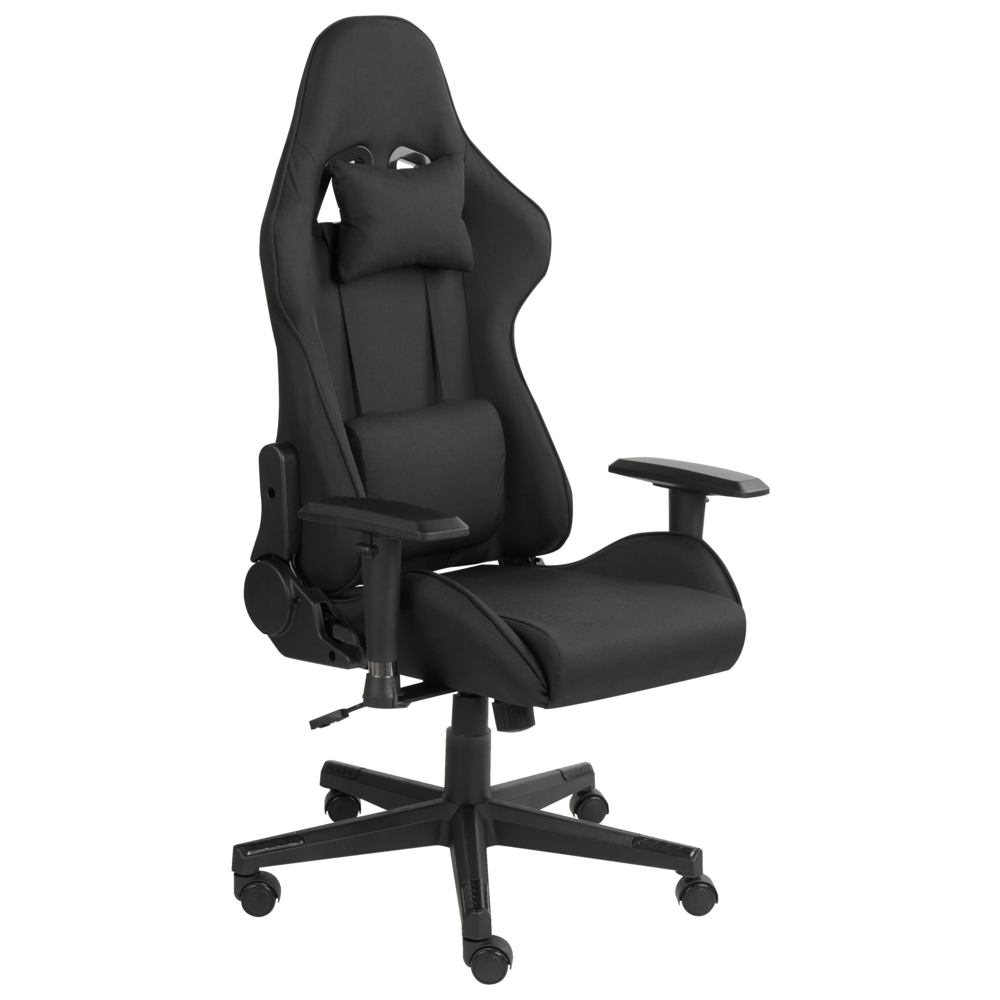 Sedia da ufficio ergonomica in tessuto con braccioli regolabili di colore nero poltrona gaming stile moderno