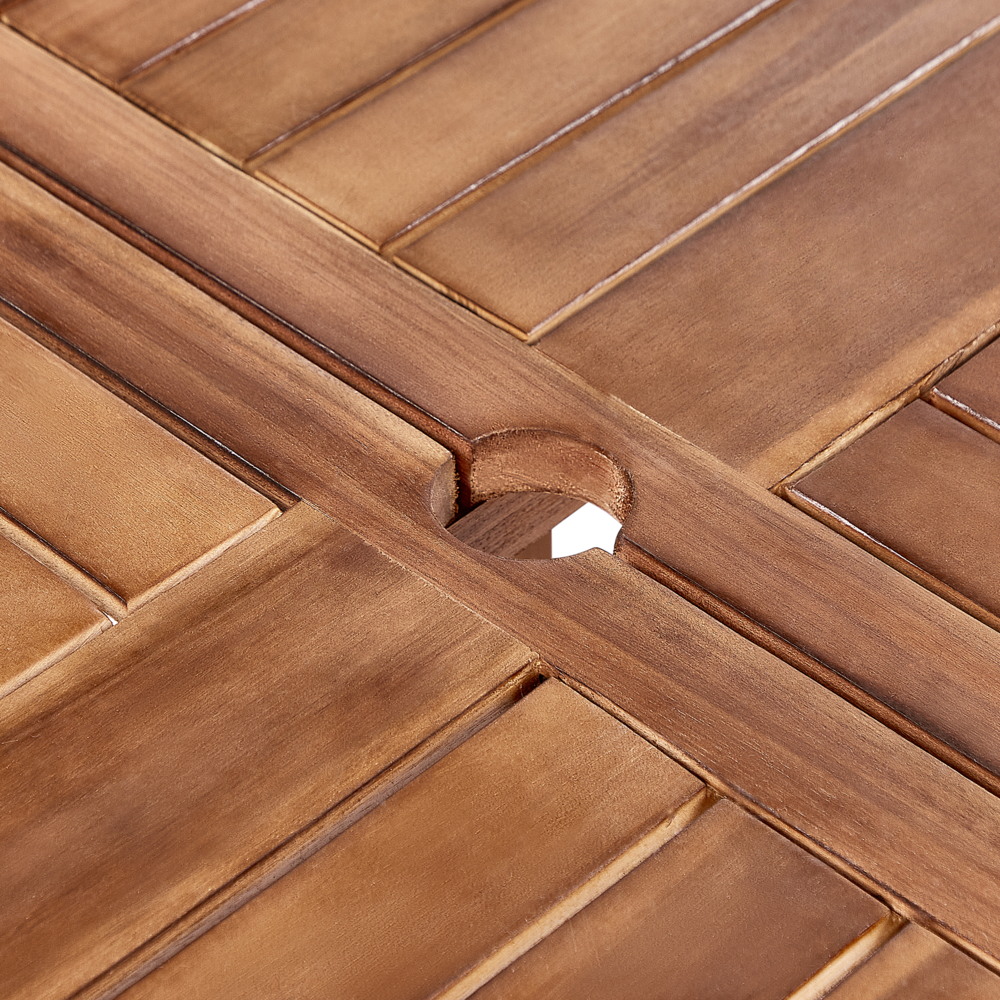 Set da pranzo da giardino 7 pezzi Tavolo rotondo in legno di acacia 6 sedie da esterno